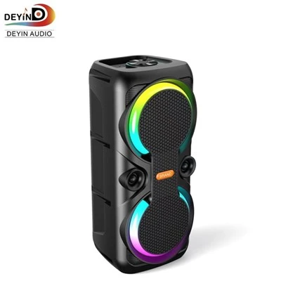10W Dual 6-Inch Subwoofer Sab Nraud Suab System Bass Tube Stereo Bluetooth Speaker Customized Logo Party Speakers Nrog Microphone